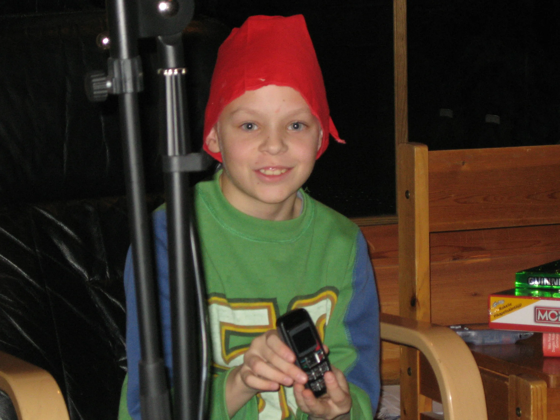 Me as a child with my first phone I got as a christmas gift.